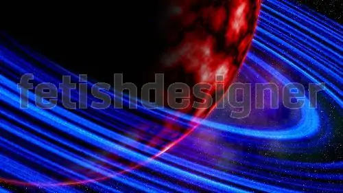 Space galaxy background with saturated planet and asteroids universe texture