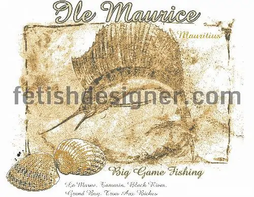 Vintage marlin design on white