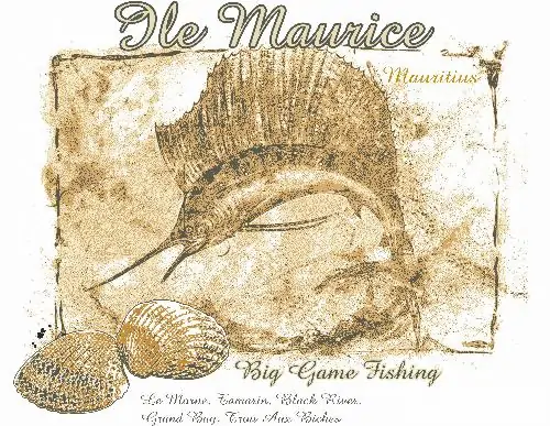 Vintage marlin design on white
